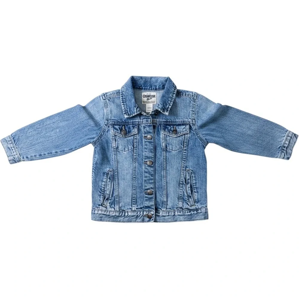 OshKosh Bgosh Kids Blue Denim Trucker Jacket Medium Wash Size 10/10A